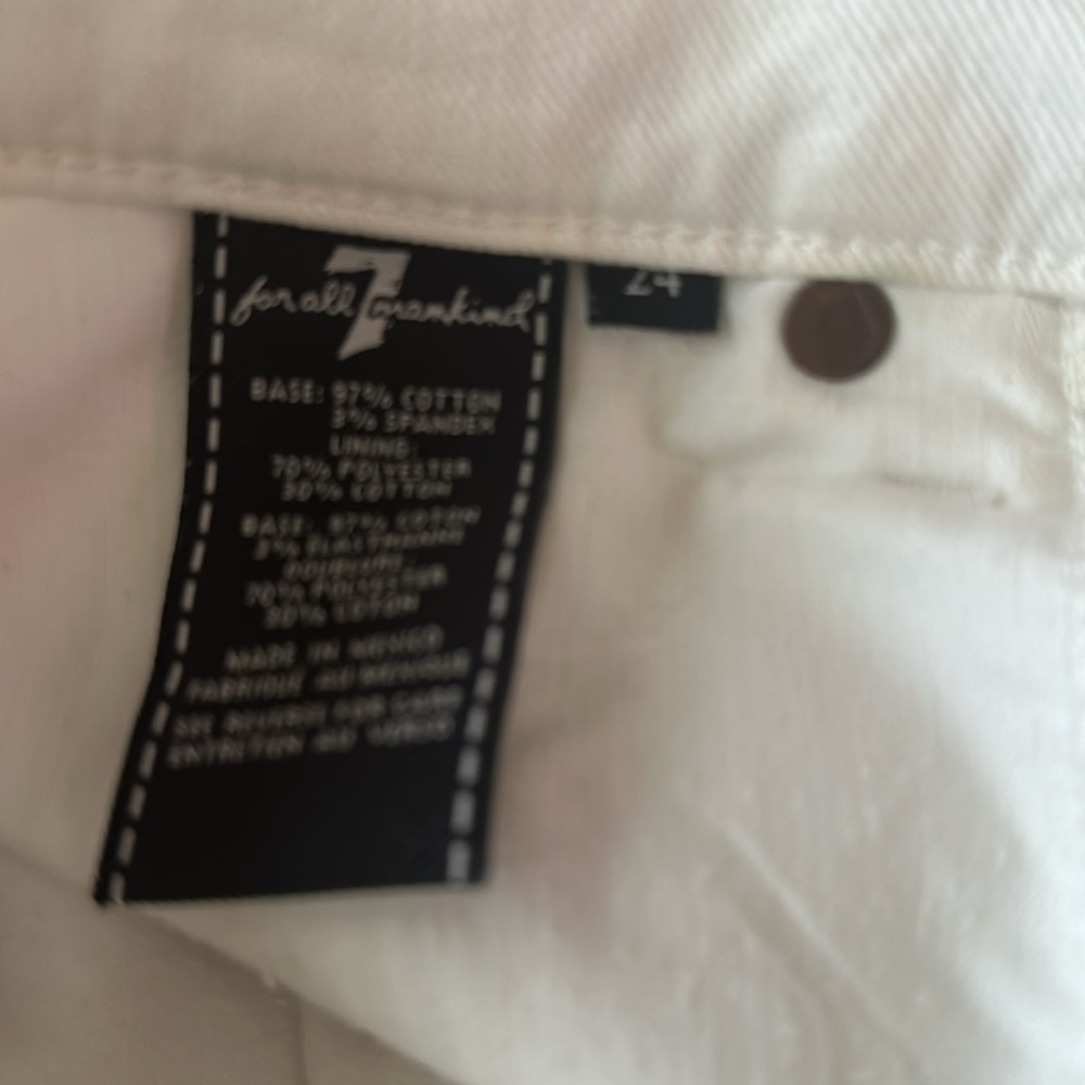 7 For All Man Kind White Denim Short - Picture 2 of 5